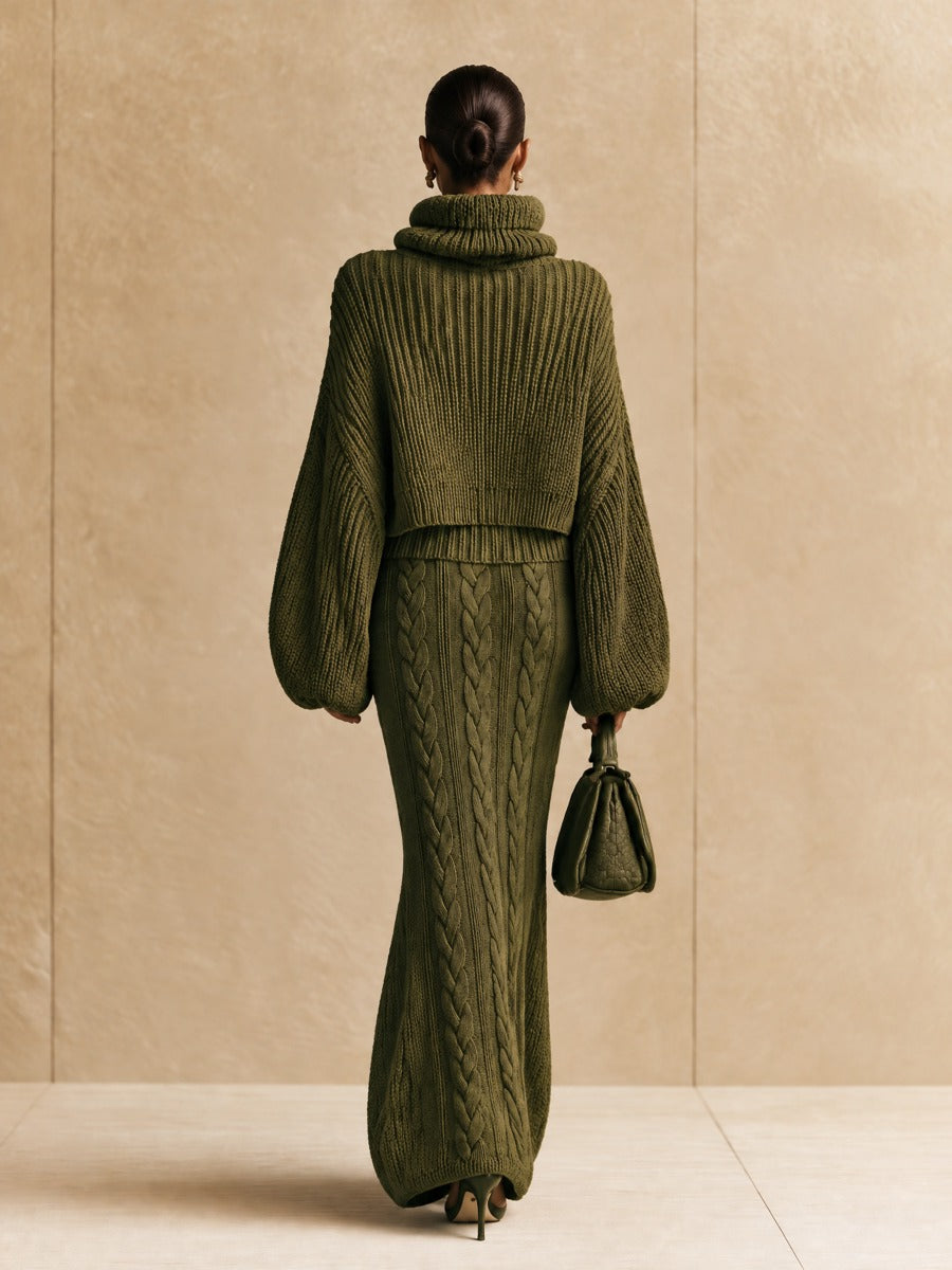 Women's Cable Knit Maxi Skirt
