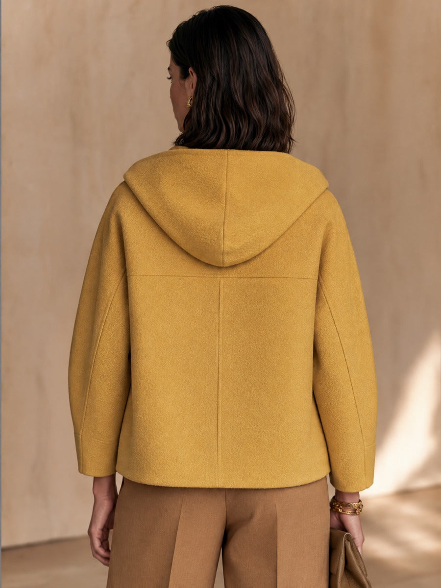 Women's Utility Pocket Casual Hooded Cropped Jacket