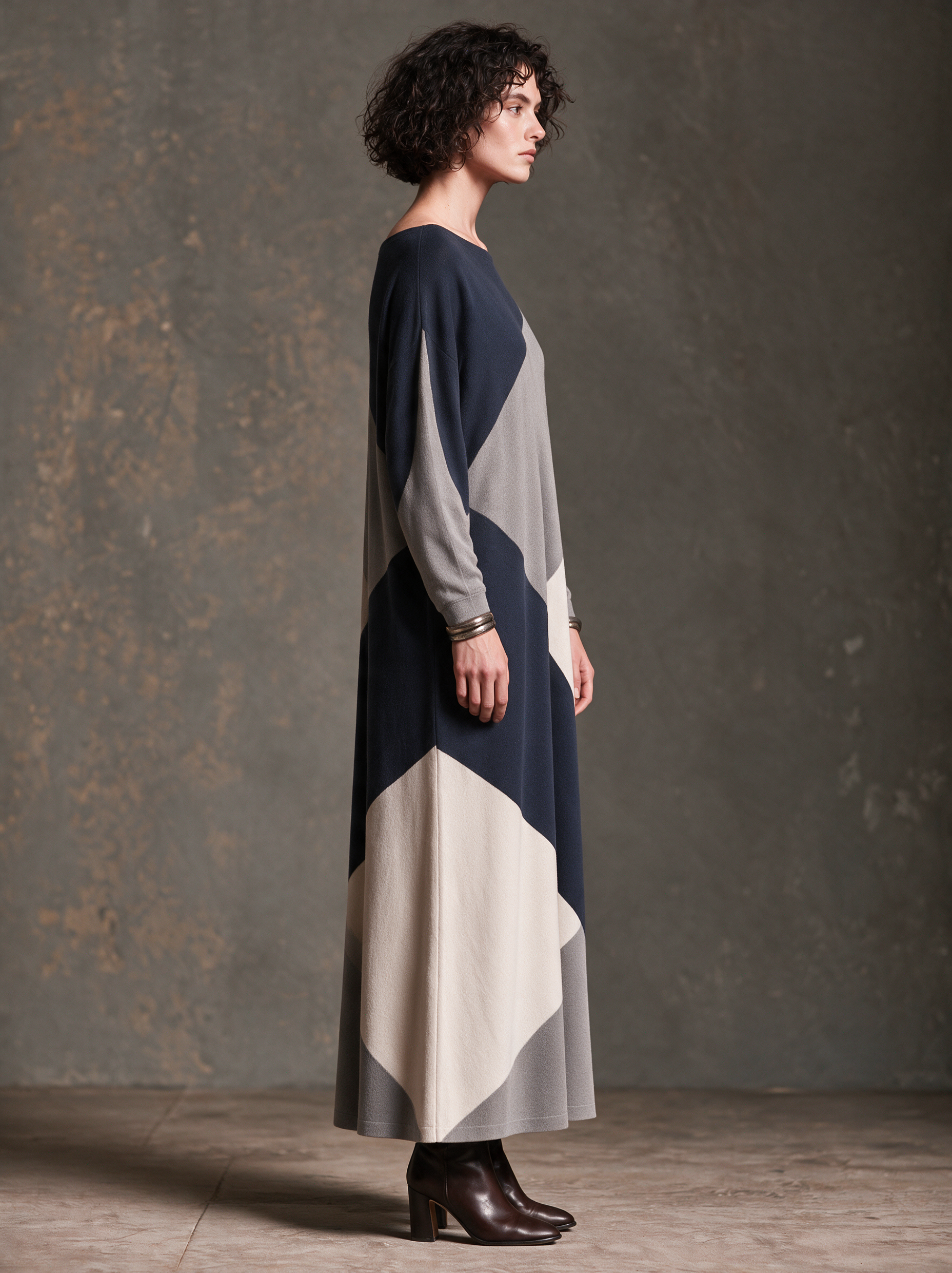 Women's Color-Block Knit Maxi Dress – Modesees