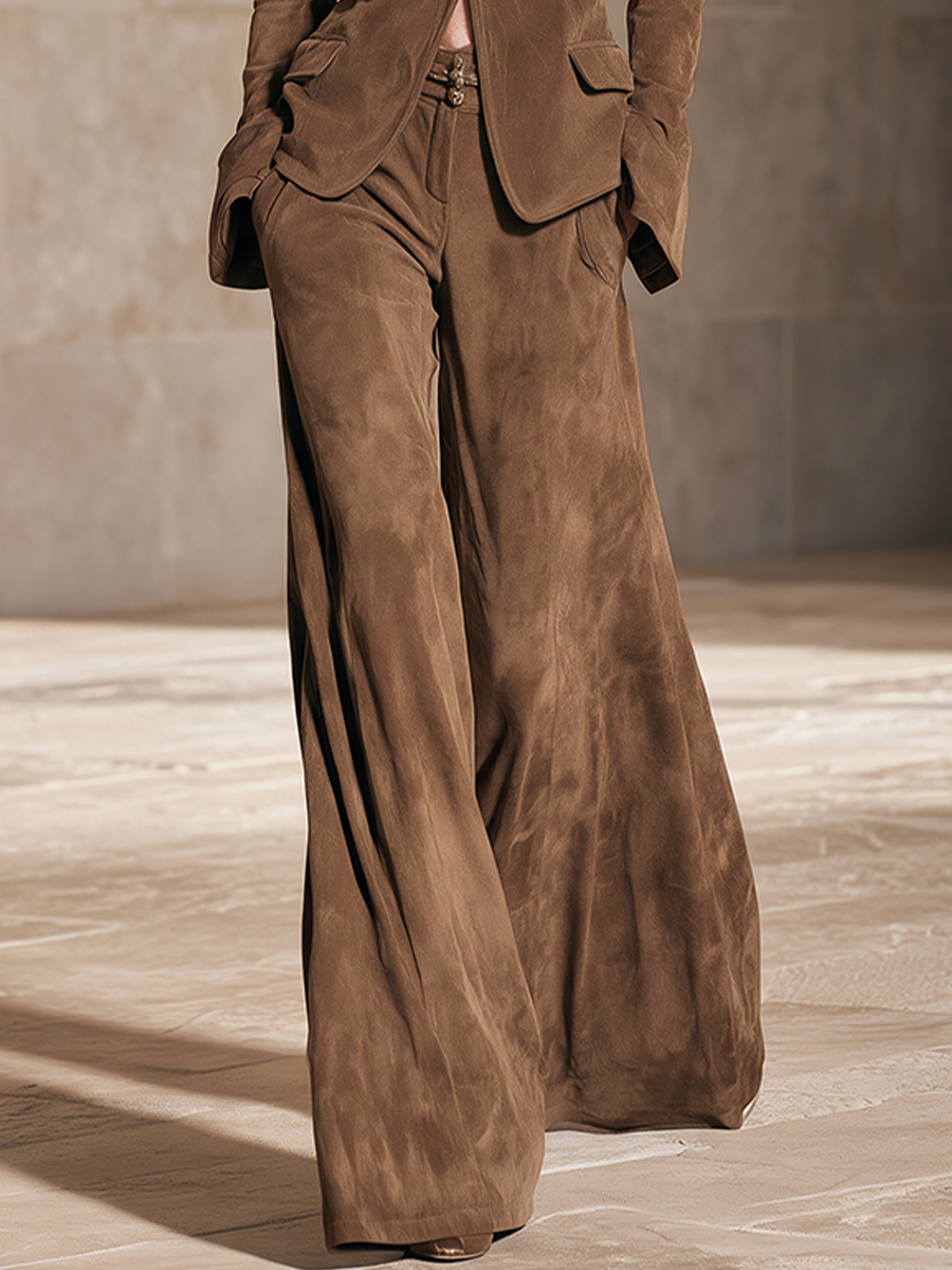 Women's High Waist Office Wide Leg Pants