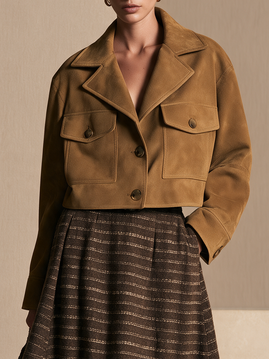 Women's Flap Pocket Camel Jacket