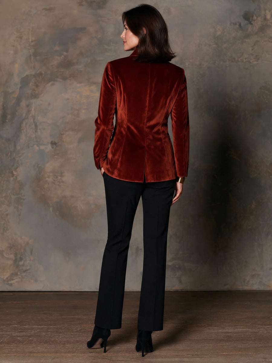 Women's Tailored Velvet Frog Button Jacket