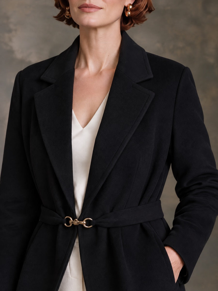 Women’s Vintage-Inspired Belted Wool Coat