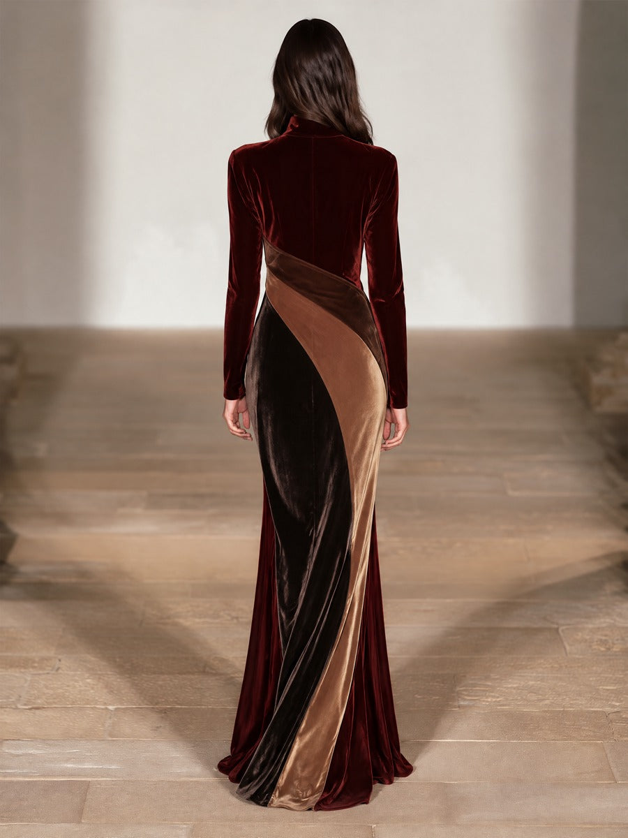 Women's Zip Front Slit Maxi Gown