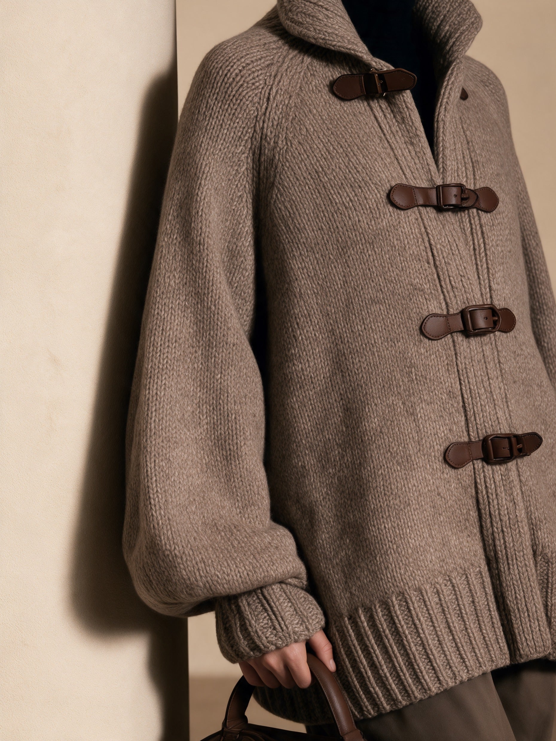Women's Oversized Toggle-Front Knit Cardigan