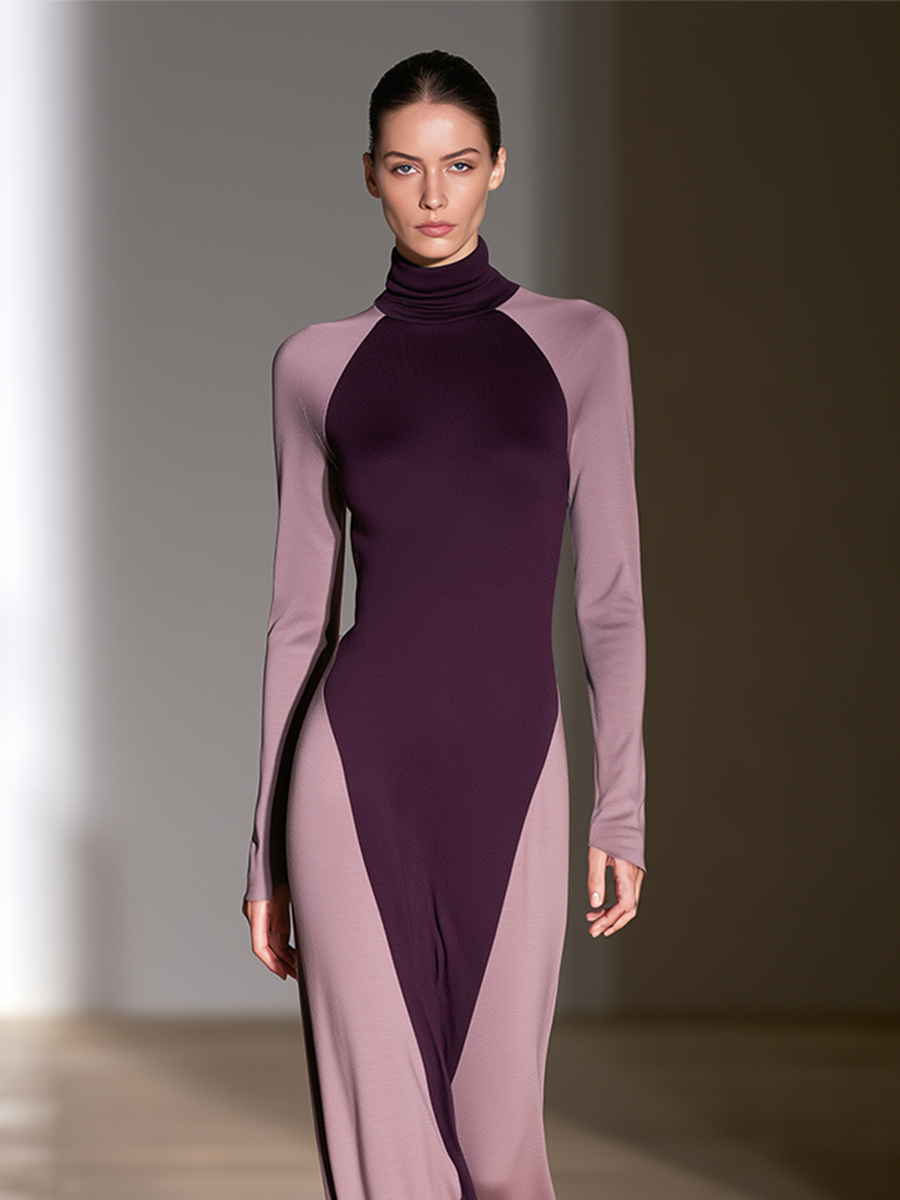 Women's Plum Mauve Slim Maxi Dress