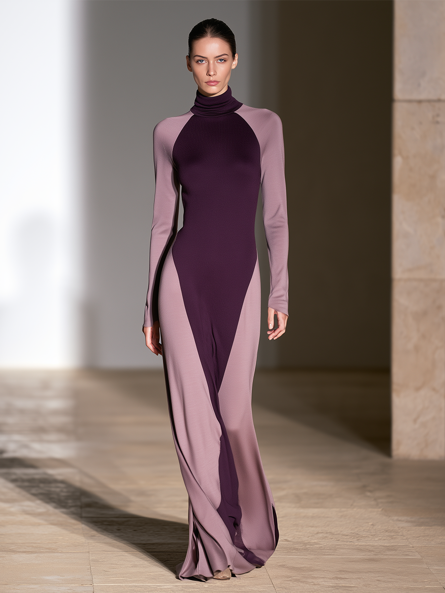 Women's Plum Mauve Slim Maxi Dress