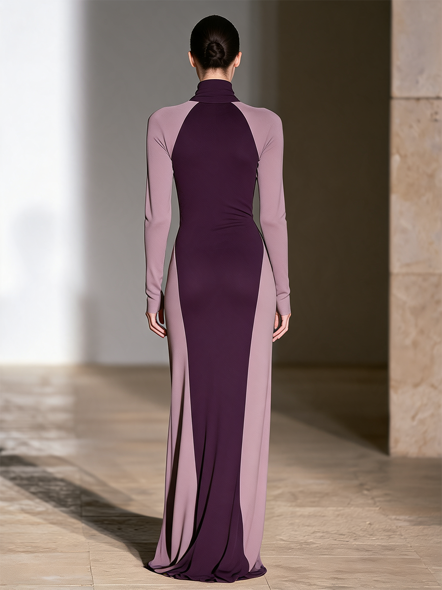 Women's Plum Mauve Slim Maxi Dress