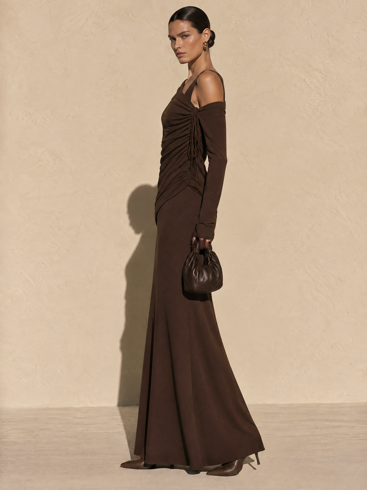 Women's Asymmetric One-Shoulder Top And Maxi Skirt Set