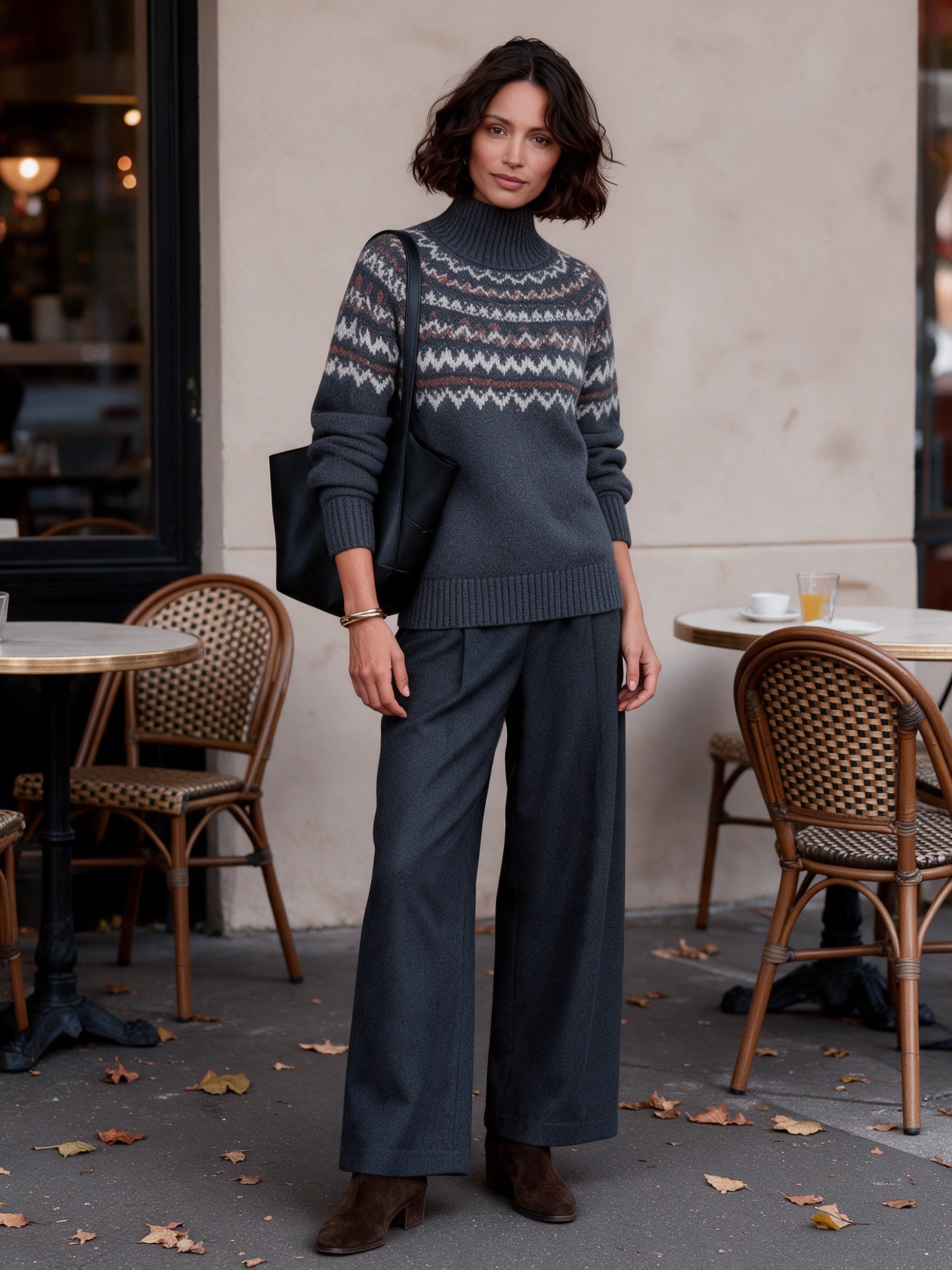 Women's Vintage Fair Isle Turtleneck Sweater