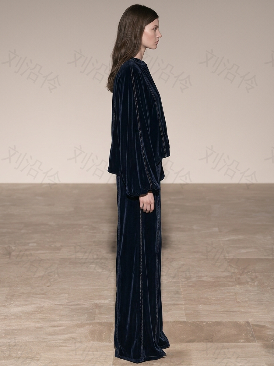 Women's Relaxed Zip Set Navy Resort Formal
