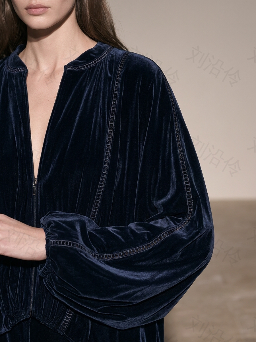 Women's Relaxed Zip Set Navy Resort Formal