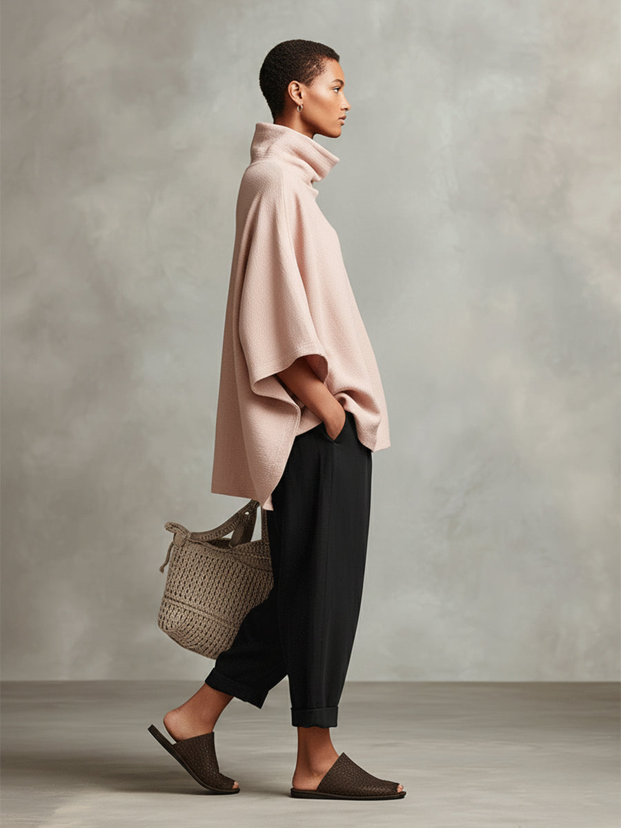 Women's Pink Bohemian Tie Pocket Straight-Leg Two-Piece Suit MDA0414I7I