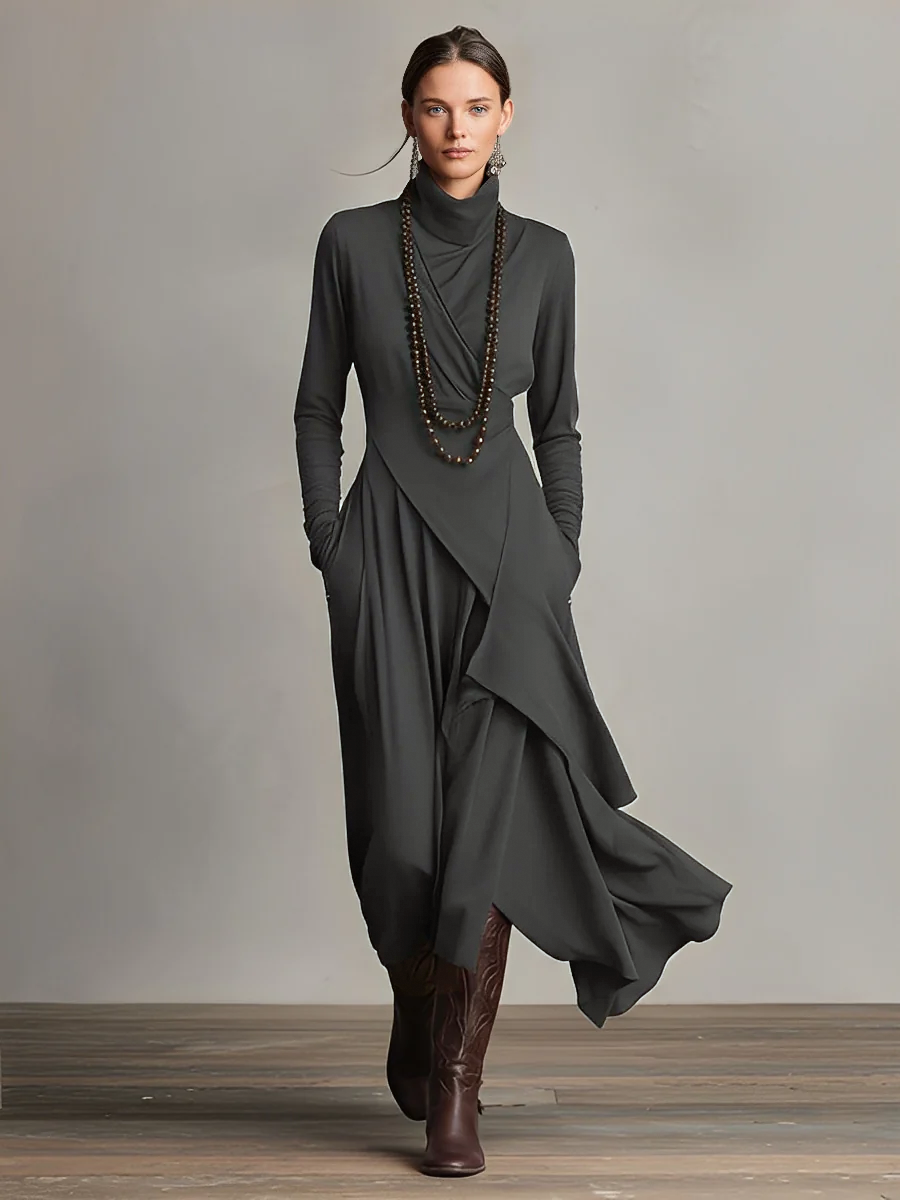turtleneck cotton dress Women's Purple Bohemian Stretch Asymmetrical Draped – Modesees ties at the waist wingtip US WOMEN SIZE:5.5 Lovely Blue Homecoming Dresses