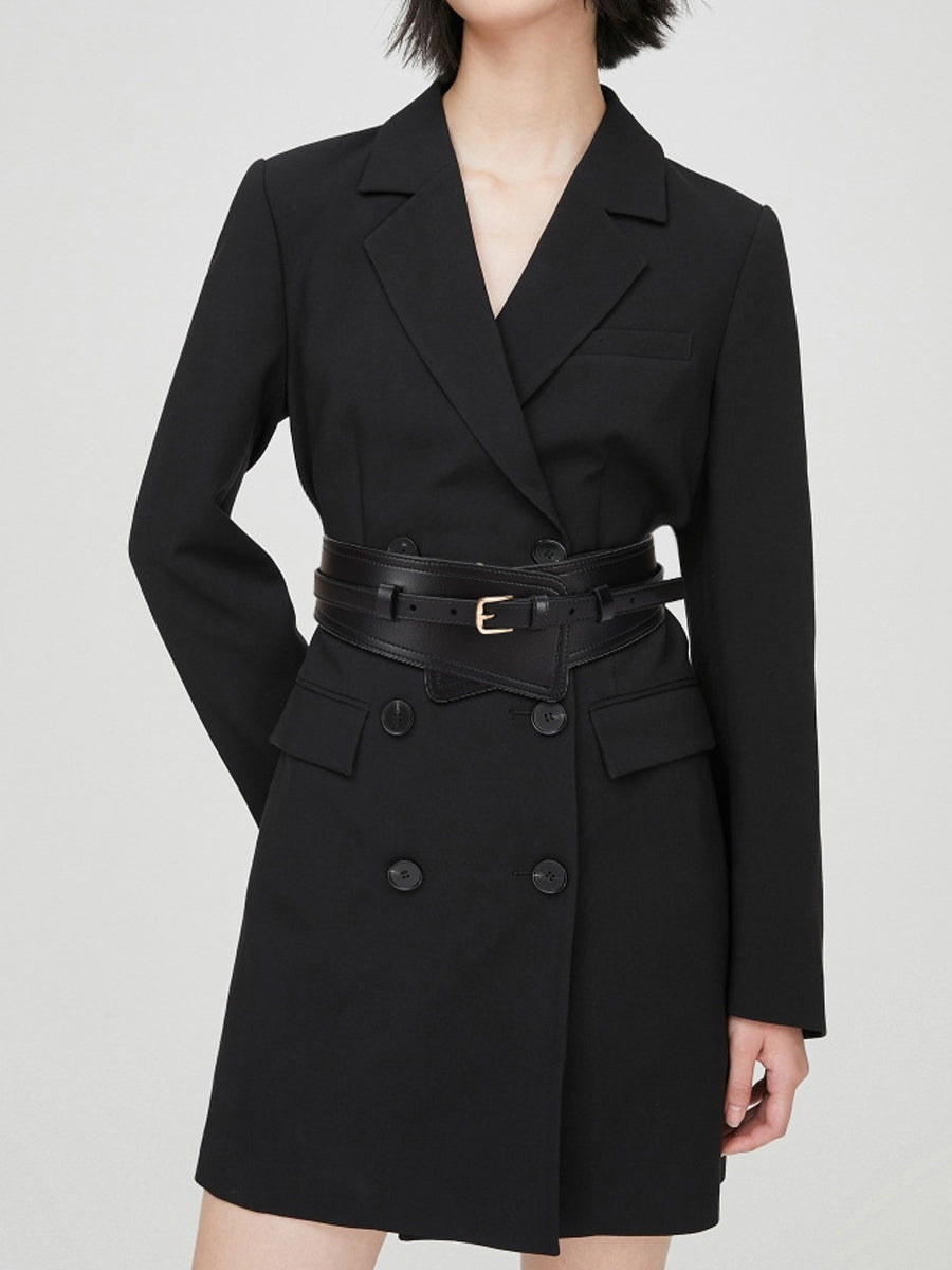 Women's Fashionable Imitation Leather Harness Wide Belt MDA0168H9Y