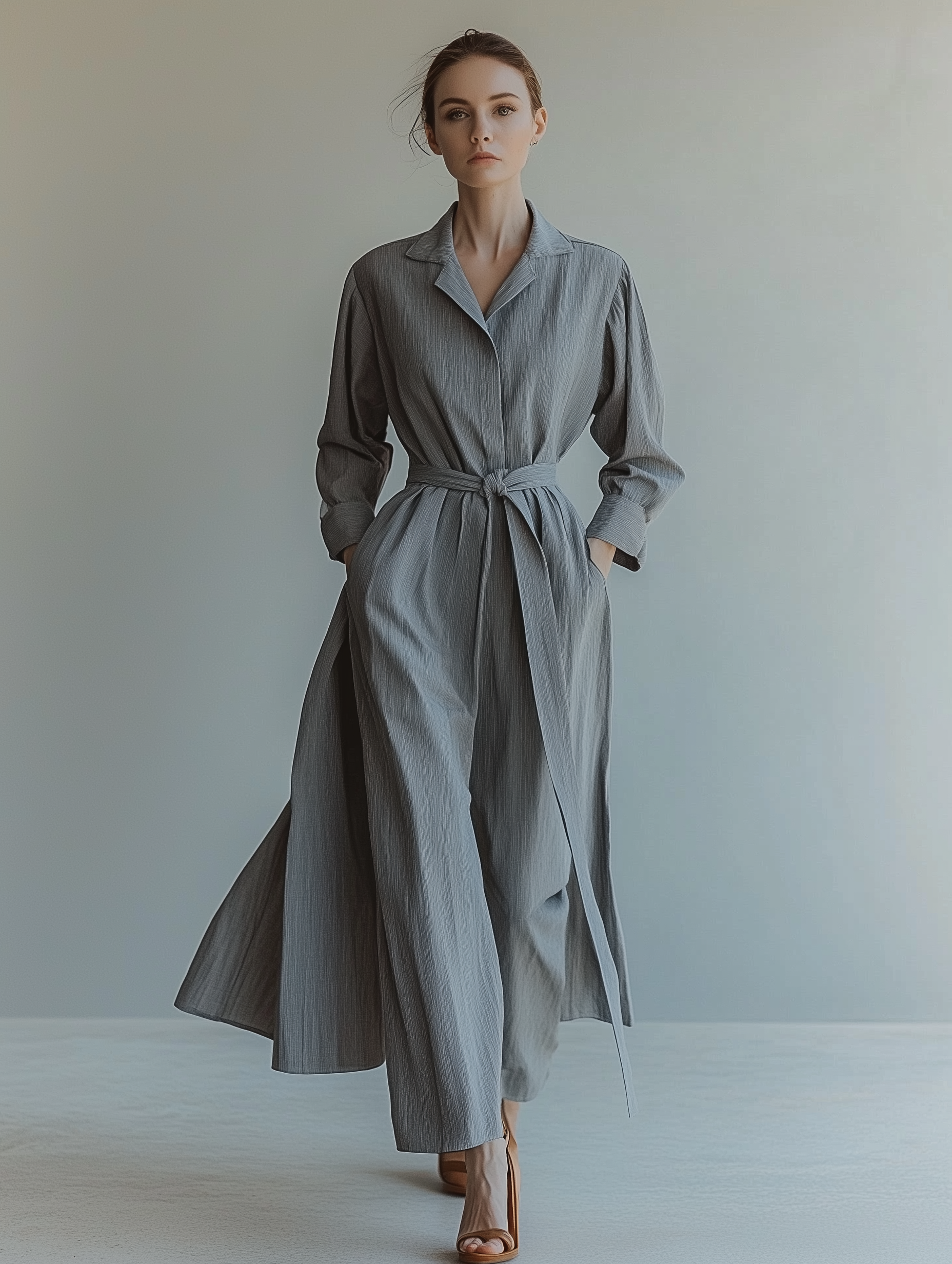 Women's Casual Cotton Linen Shirt Jumpsuit MDA2322G9T