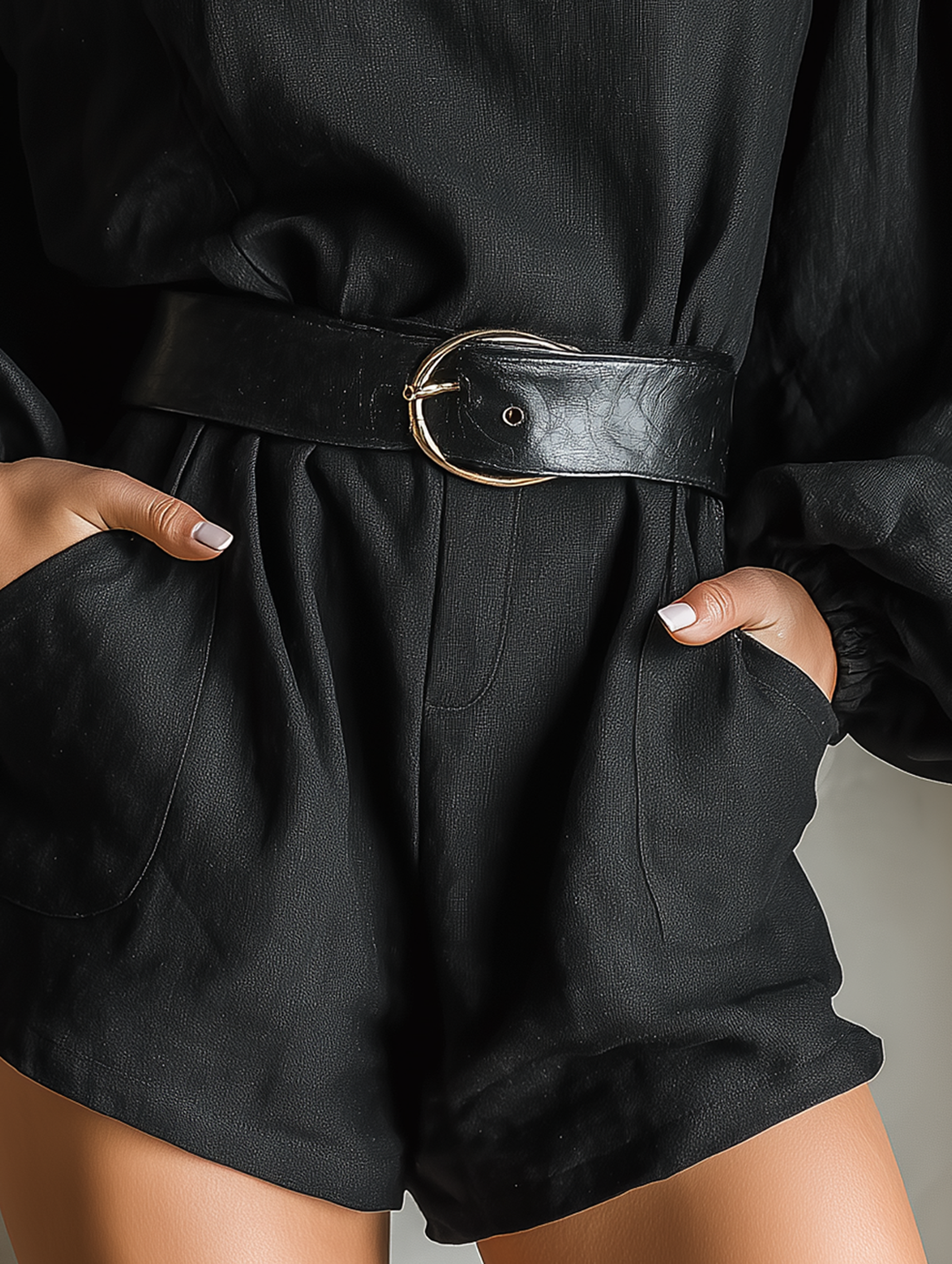 Women's Minimalist Linen Blend Loose-fitting Jumpsuit Shorts MDA1807L4Y