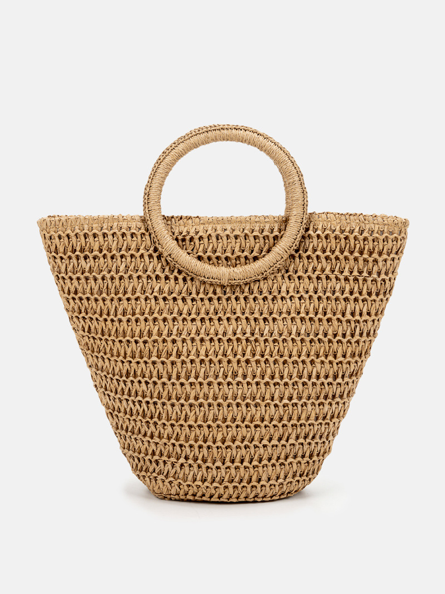 Women's Off-white Shoulder Bag Handbag Straw Large Capacity Woven Bag MDA1842H8T
