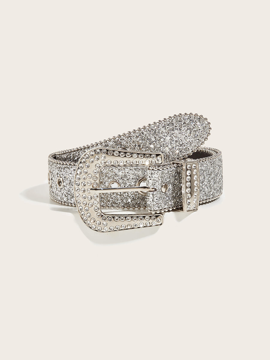 Women's Glamorous Rhinestone - Embellished Buckle Belt MDA1645H3I