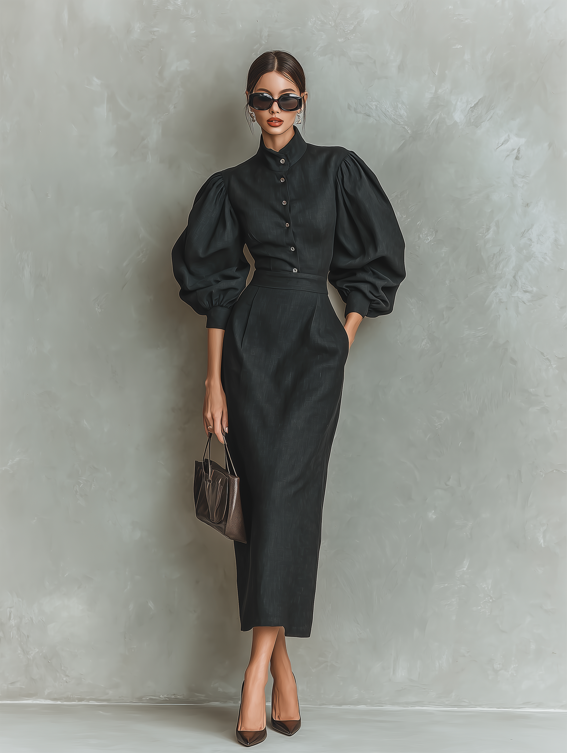 Women's Minimalist Linen Blend Shirt And Skirt Set MDA1672L4Y