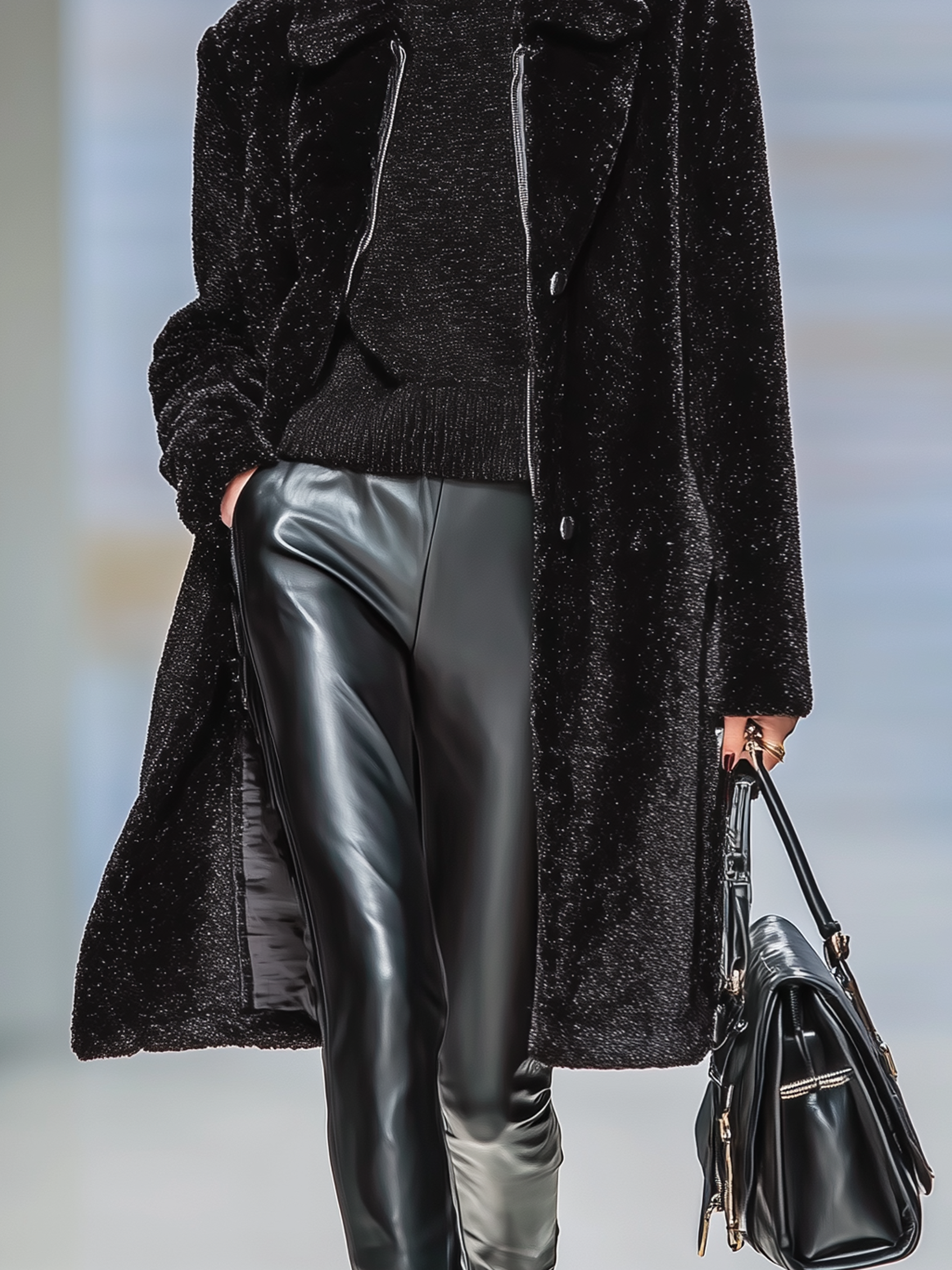 Women's Faux Fur Plush Lapel Single-Breasted Mid-Length Coat MDA1008J3Y