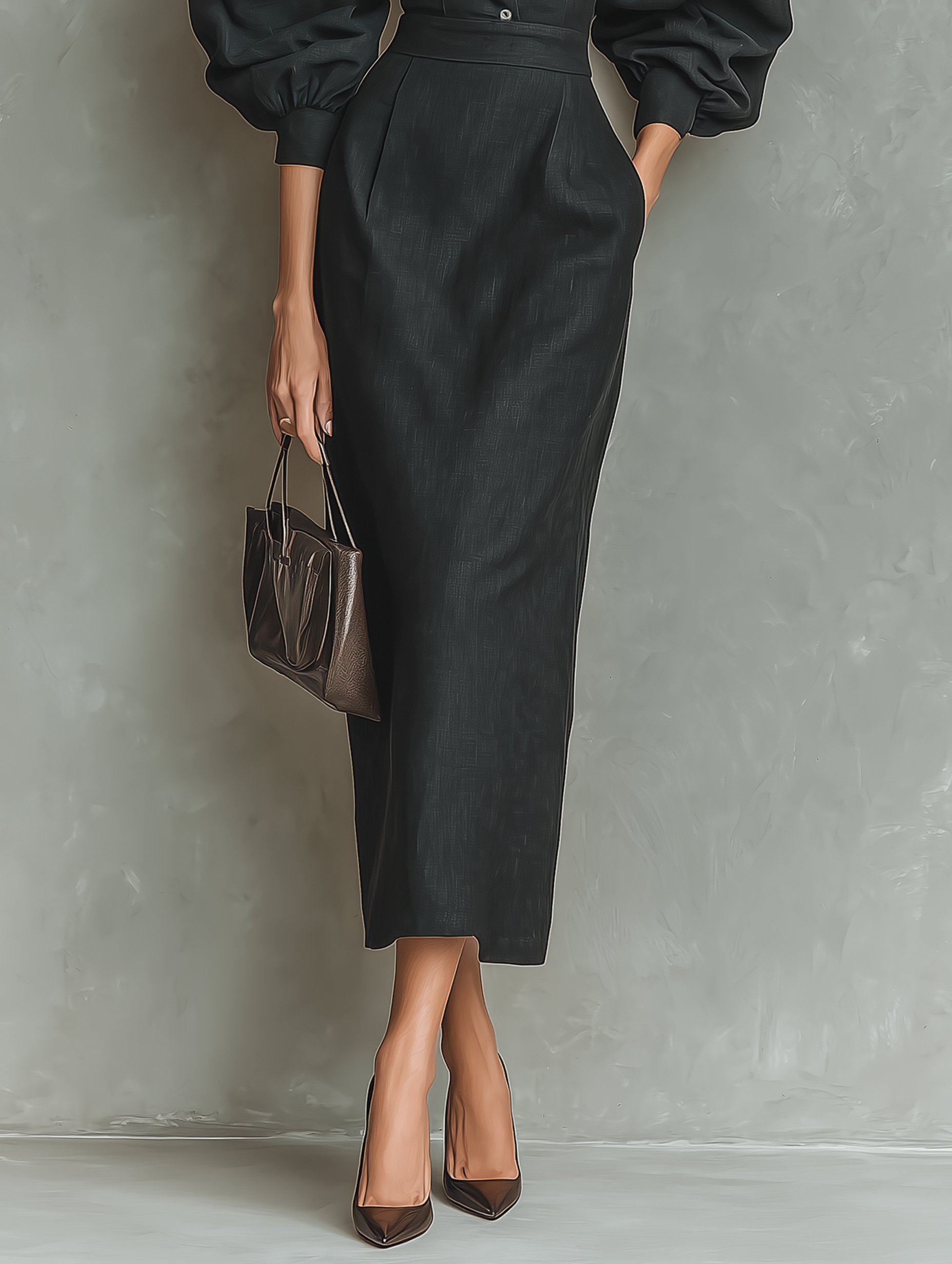 Women's Minimalist Linen Blend Shirt And Skirt Set MDA1672L4Y