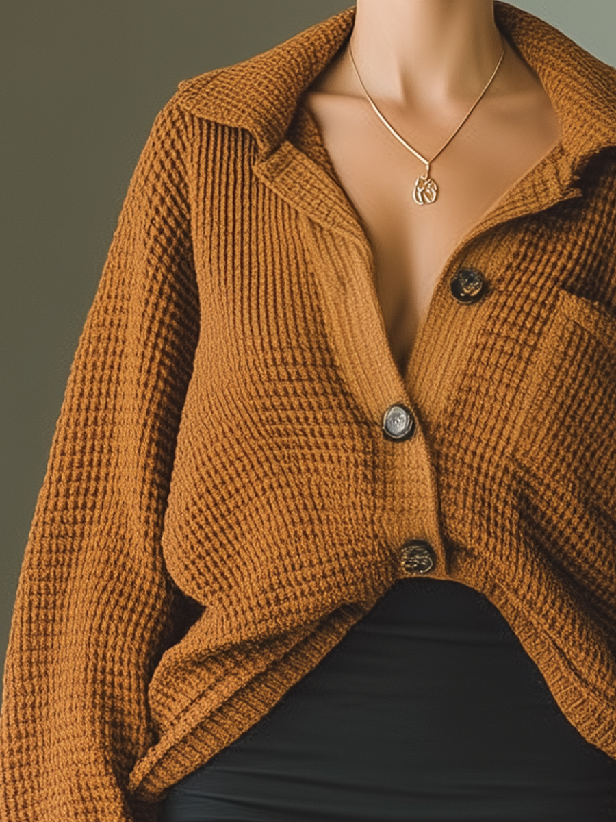 Women's Caramel Vintage Knit Cardigan MDA1780I7T