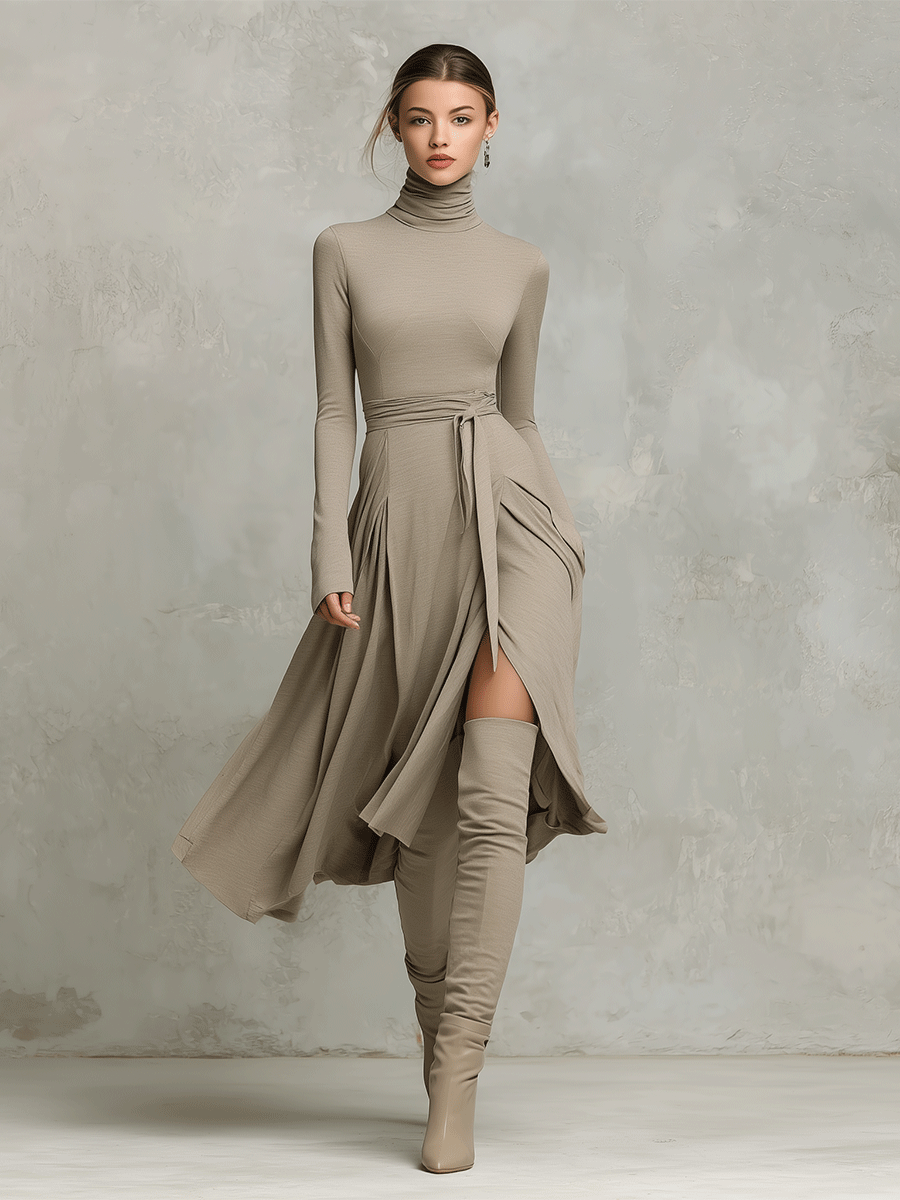 flattering knitted dress Flattering White Sweater Dress