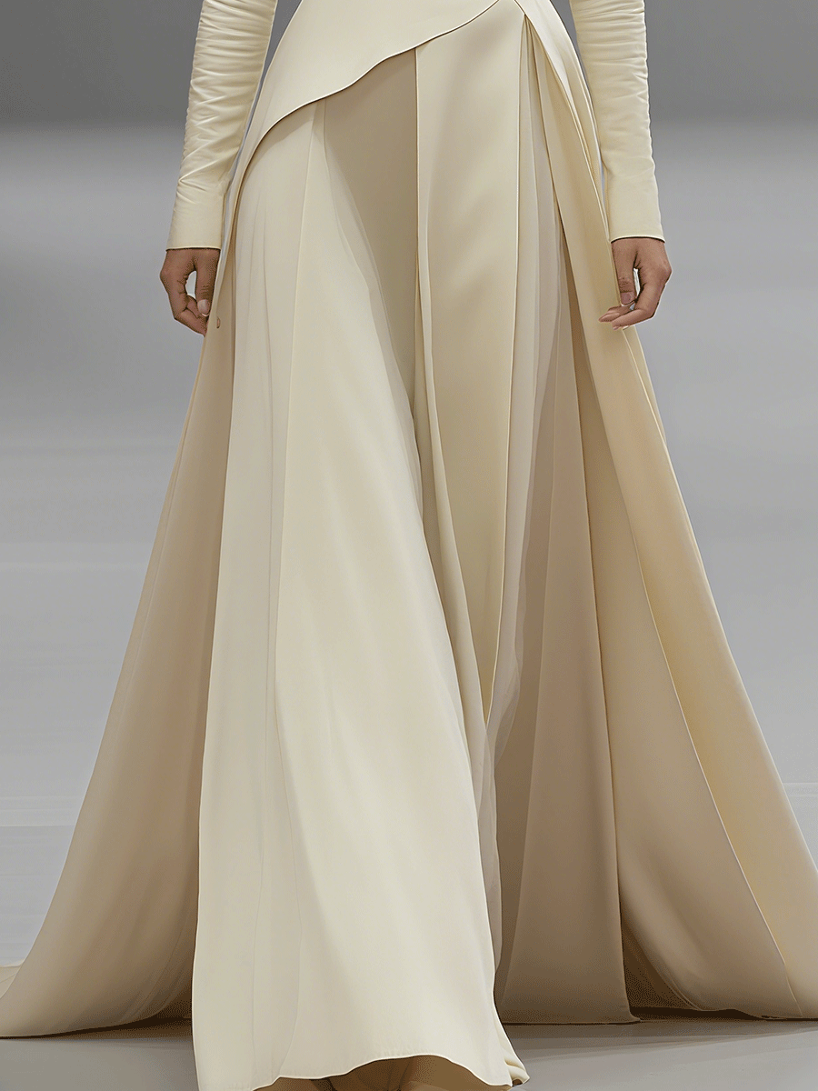 Women's Elegant Slim Fit High Collar Long Sleeves Maxi Dress MDA3081G0I