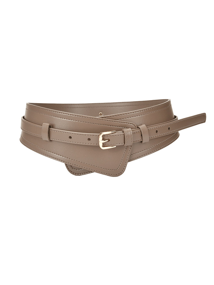 Women's Fashionable Imitation Leather Harness Wide Belt MDA0168H9Y