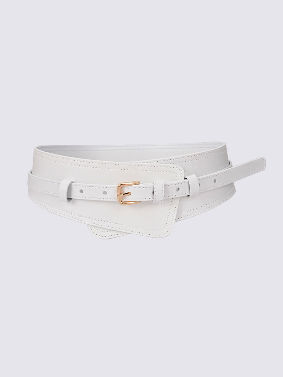 Women's Fashionable Imitation Leather Harness Wide Belt MDA0168H9Y