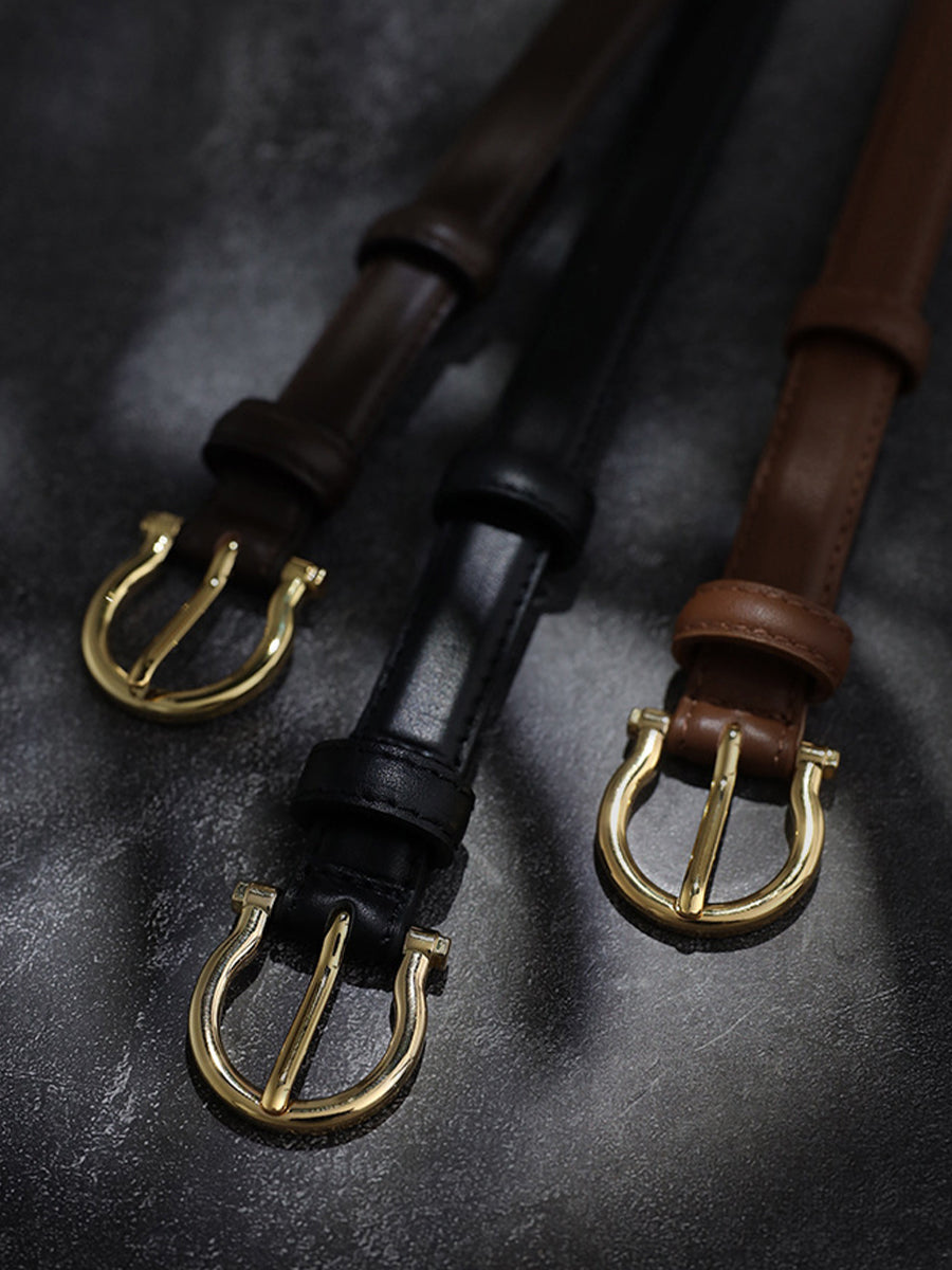 Women's Vintage Sophisticated Faux - Leather Horsebit Belt MDA0688H2I