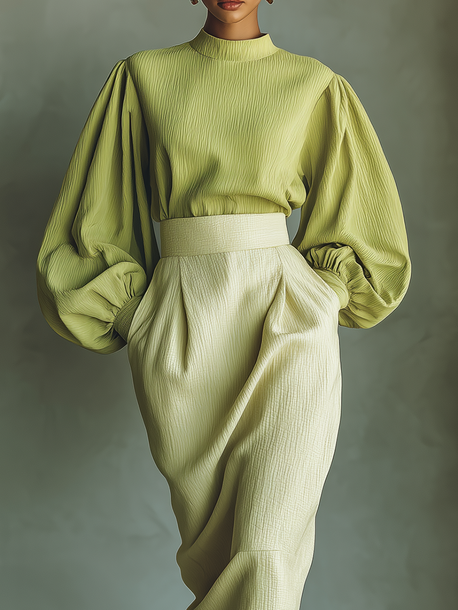 Women's Green Chiffon Professional Set MDA2511G3T