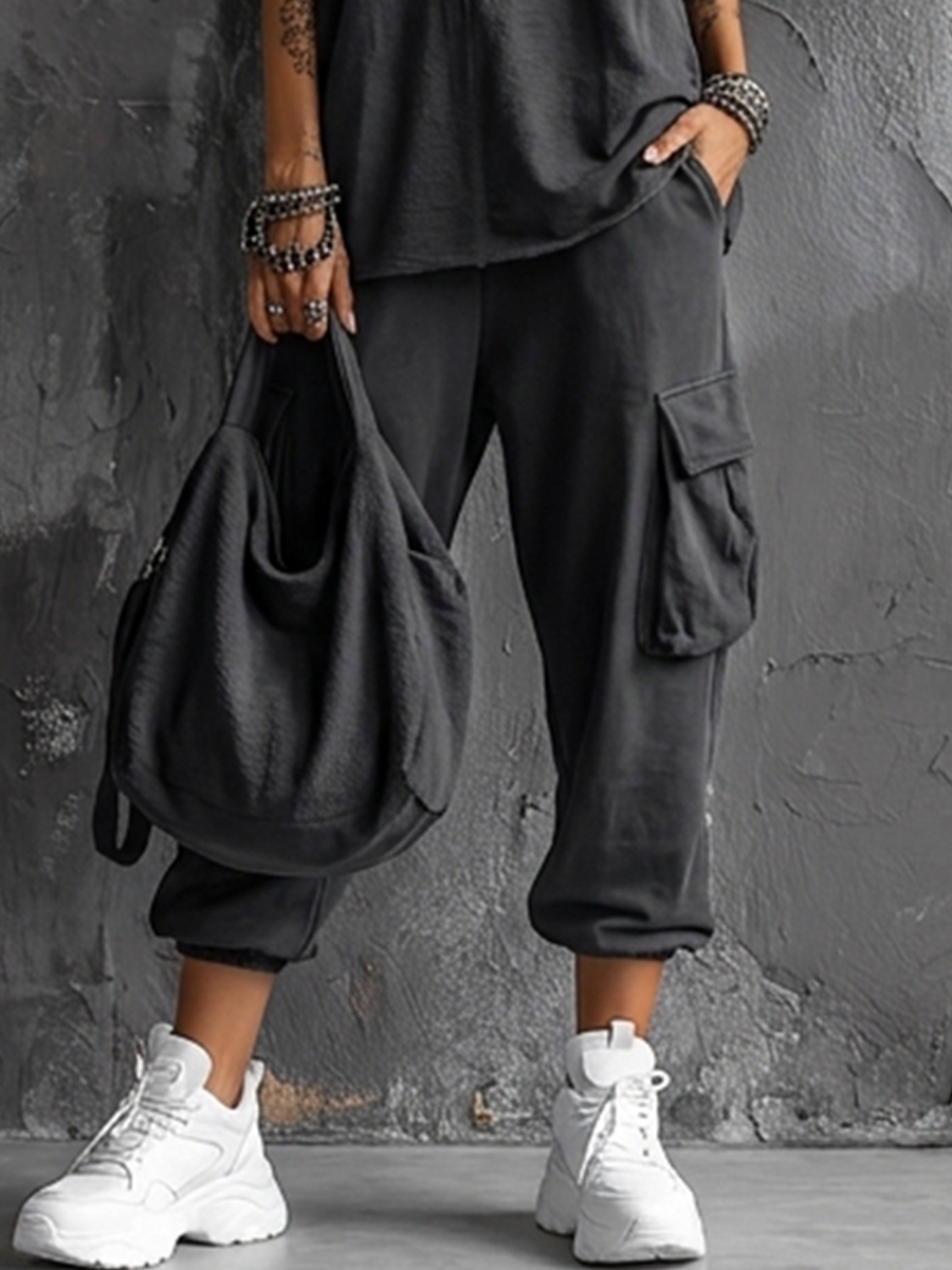 Women's Utility Casual Cotton Blend Cargo Pants MDZ2844D8GMJ