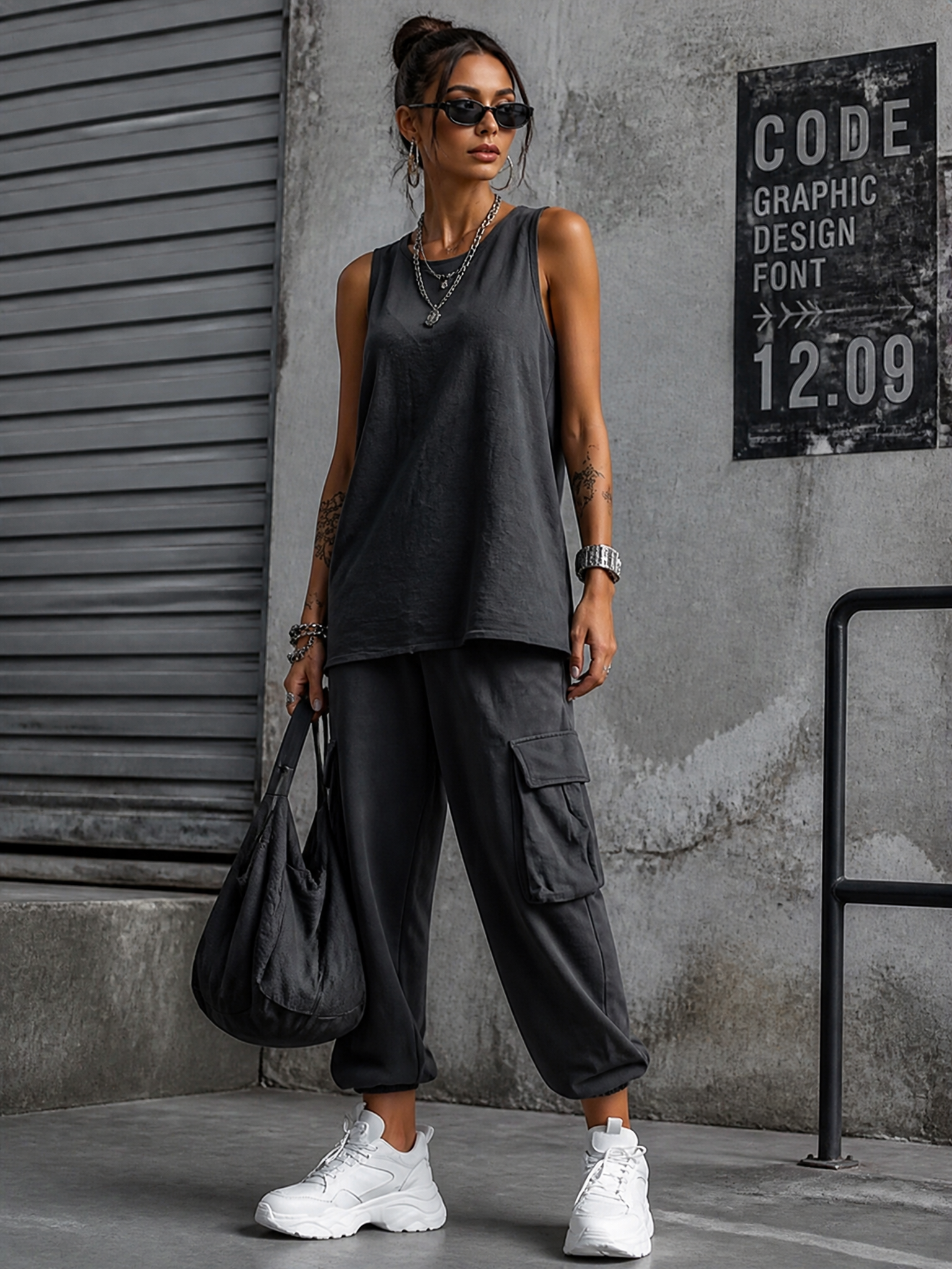 Women's Utility Casual Cotton Blend Cargo Pants MDZ2844D8GMJ