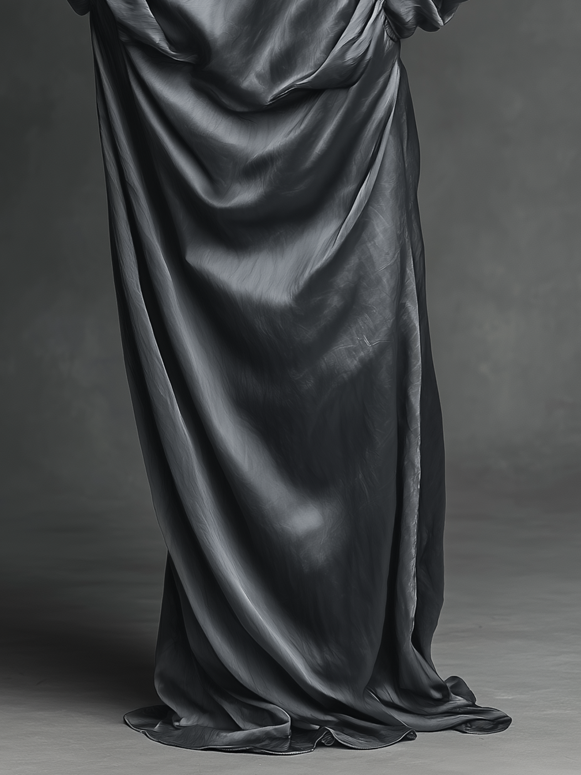 Women's Loose Satin Shirt Collar Maxi Dress MDA0649K4Y