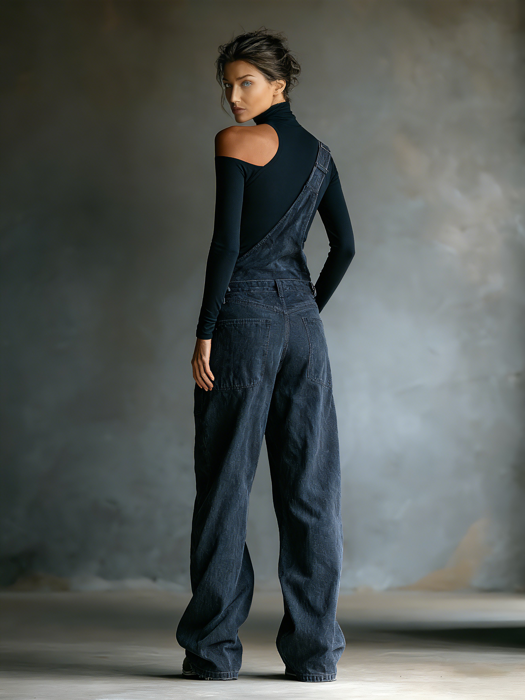 Bluescope Overalls Women's Dark Blue Denim Overalls With Shoulder Straps MDA3014K1T – Modesees