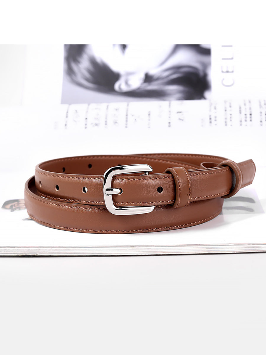 Women's Classic Chic Leather Square - Buckle Belt MDA0869H2I