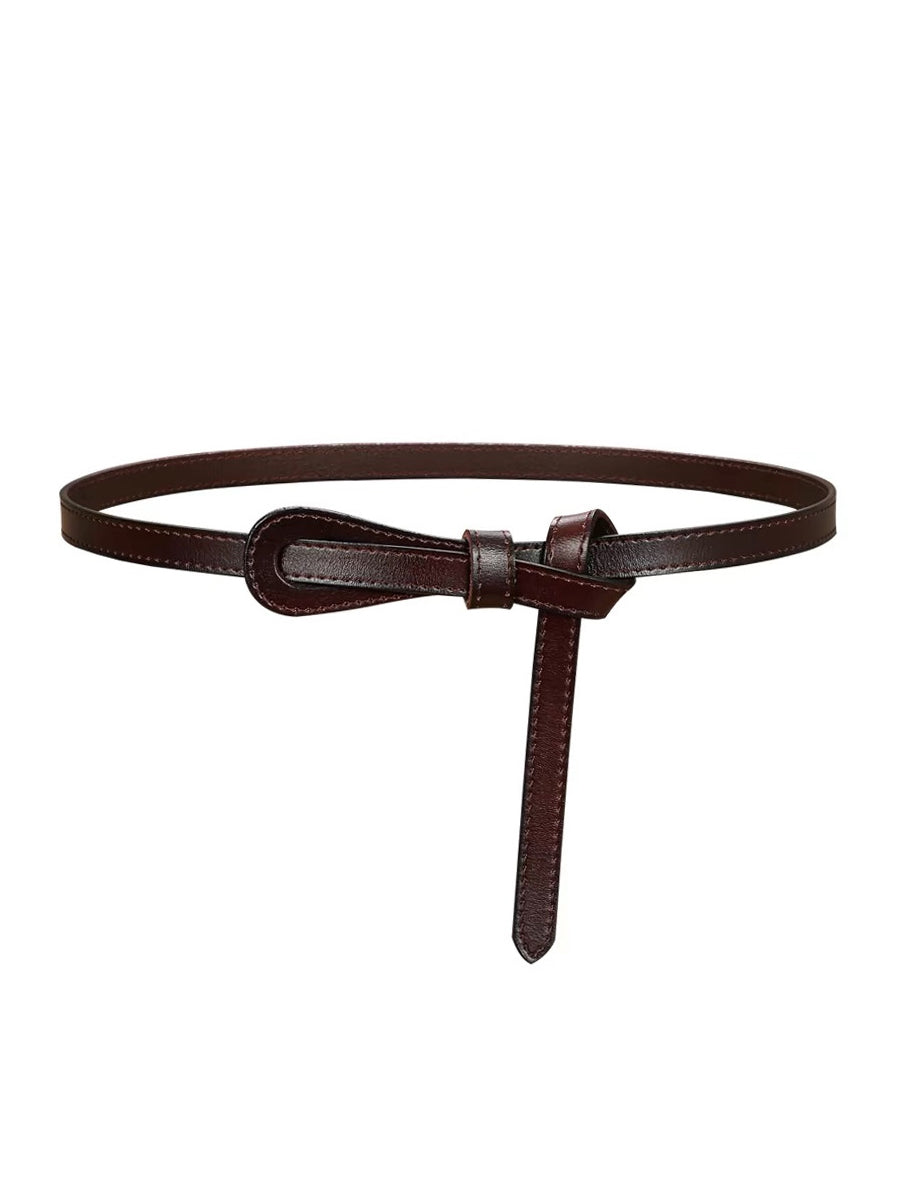 Women's Fashionable Imitation Leather Thin Belt MDA0175H2Y