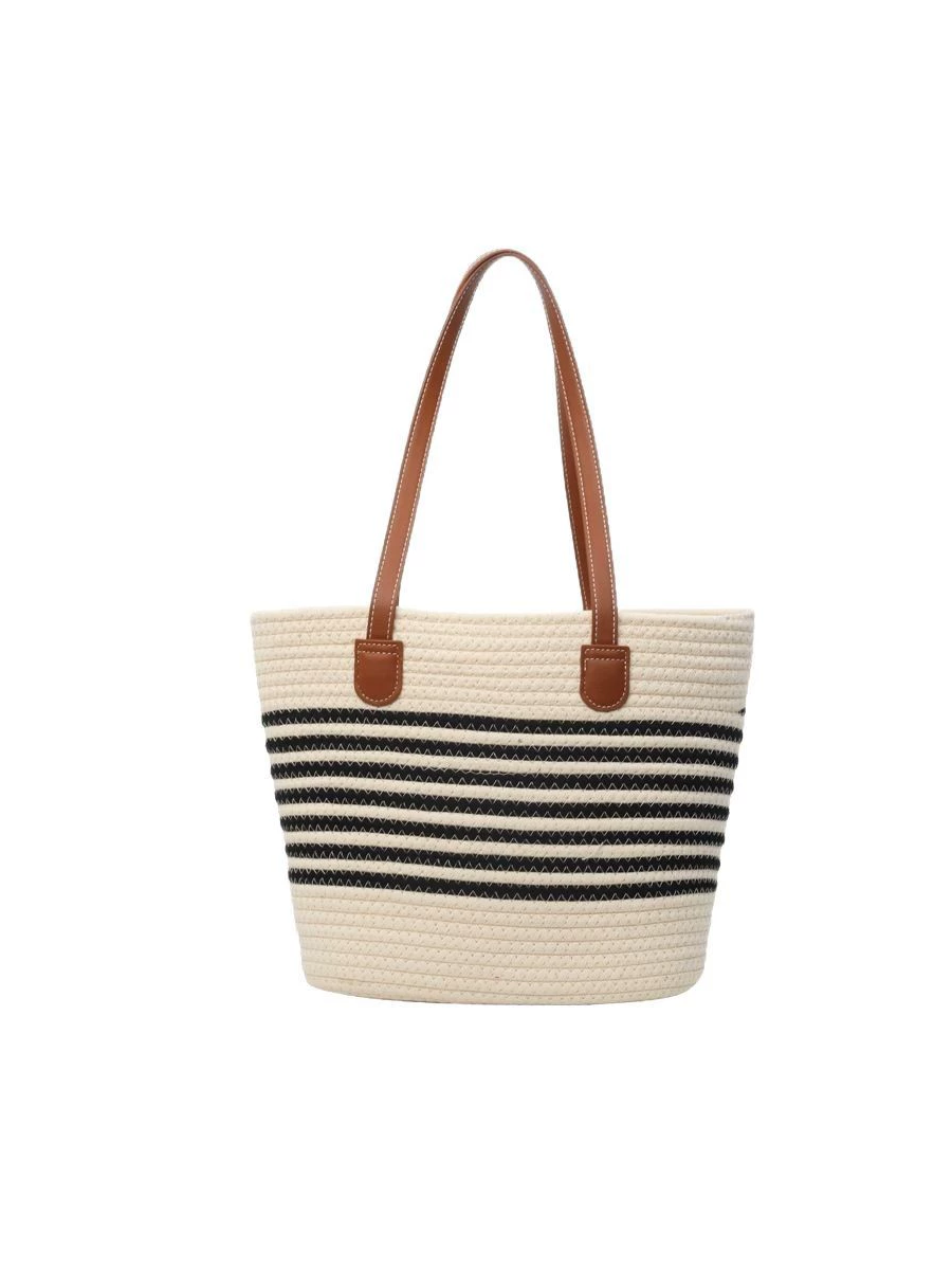 Women's Large Capacity Versatile Single Shoulder Straw Woven Bag Seaside Beach Vacation Bag MDA0412H1T