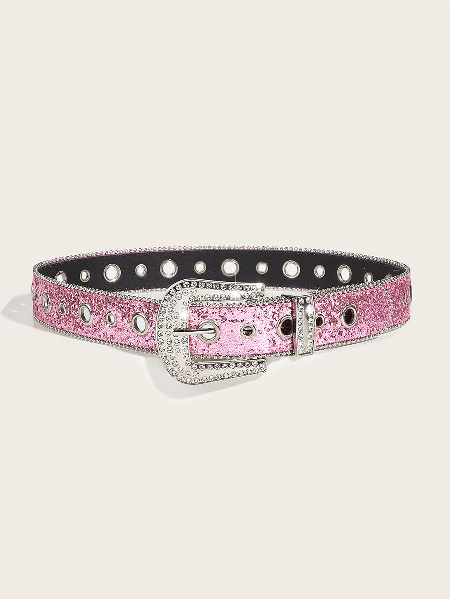 Women's Glamorous Rhinestone - Embellished Buckle Belt MDA1645H3I