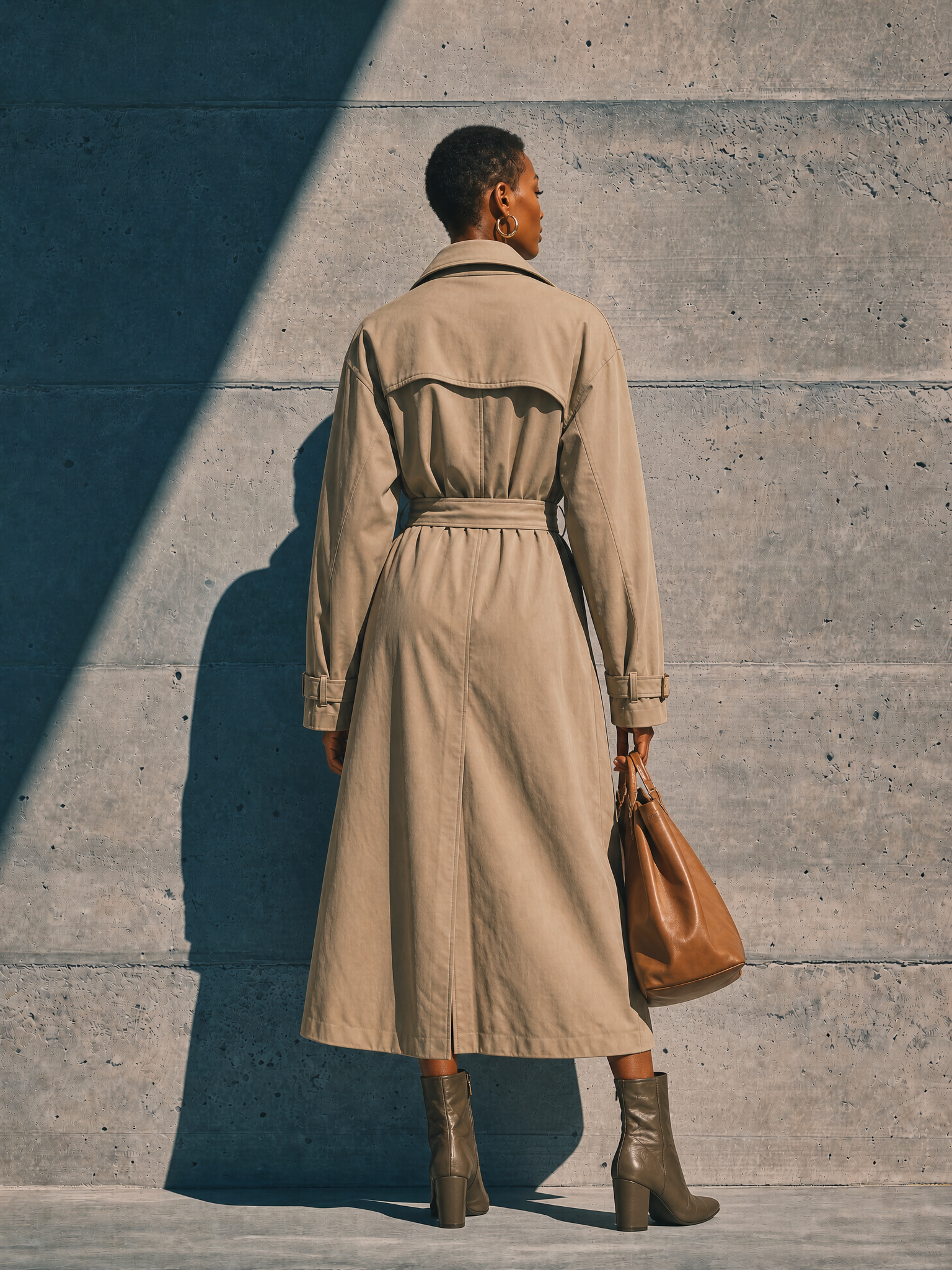 Women's Belted Utility Pocket Beige Trench Coat MDZ1463G9YZJ