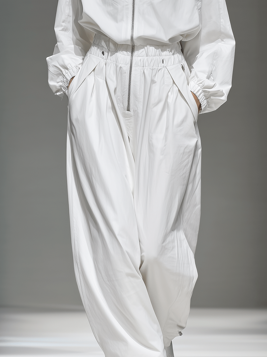 Women's Loose Lantern Sleeve Wide-Leg Blended Jumpsuit MDA3091G0I
