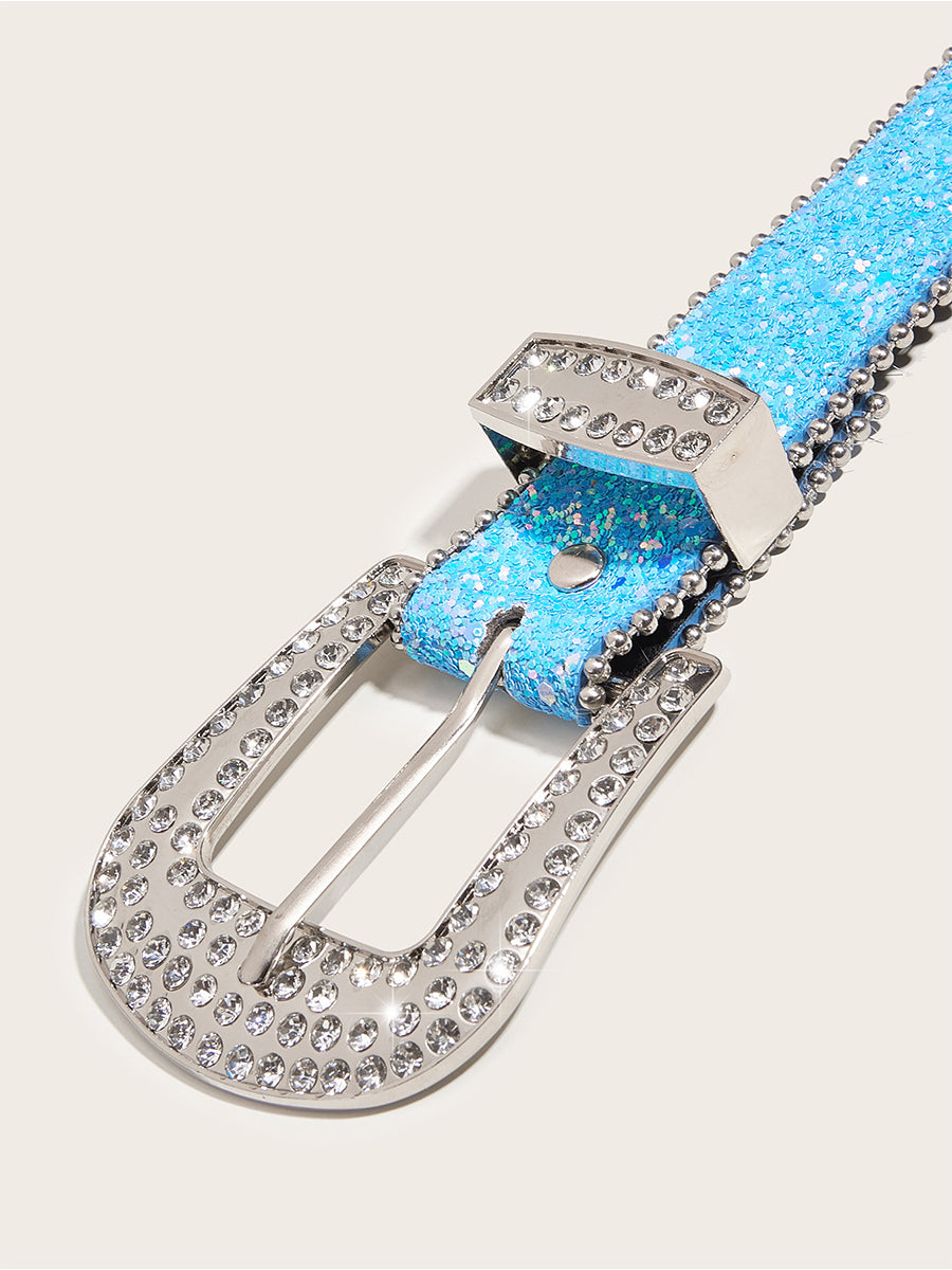 Women's Glamorous Rhinestone - Embellished Buckle Belt MDA1645H3I