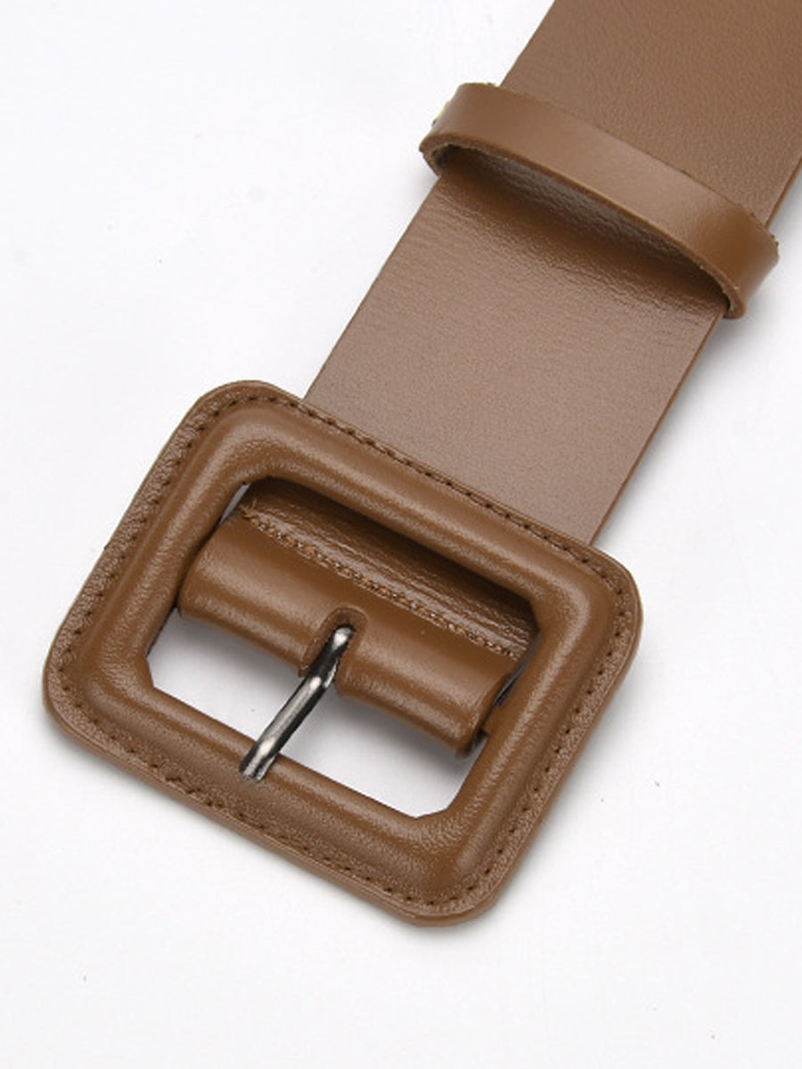 Women's Fashion Imitation Leather Solid Color Square Belt MDA0155H9Y