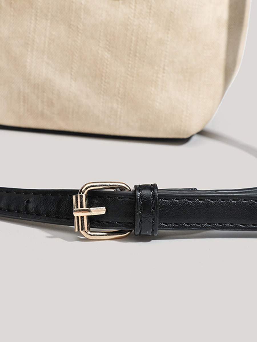 Women's Retro Autumn And Winter Oblique Shoulder Handbag Pu Bucket Bag MDA0499H6I