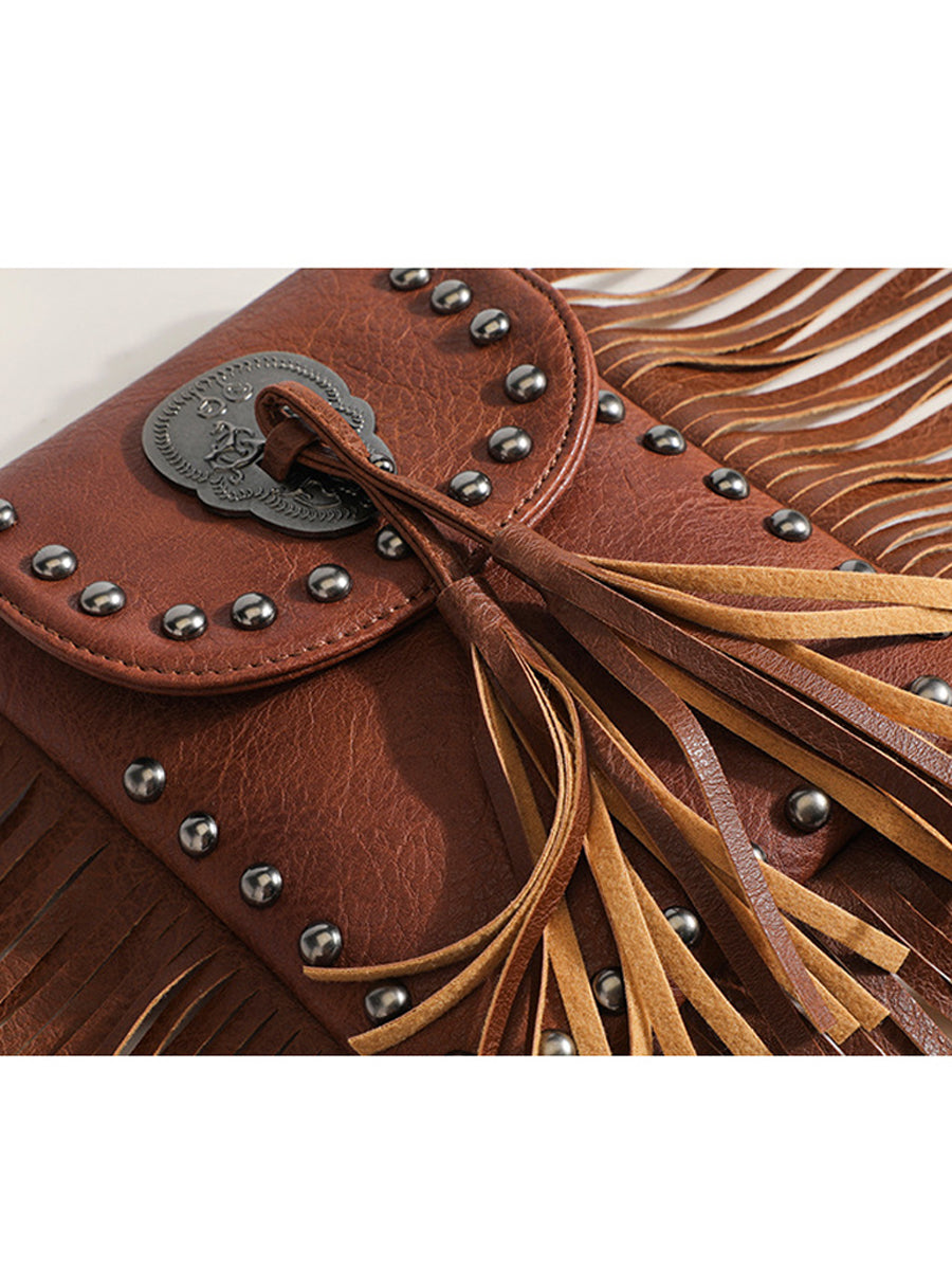 Women's Fashion Western Cowboy Style Tassel Bag MDA0878H9Y