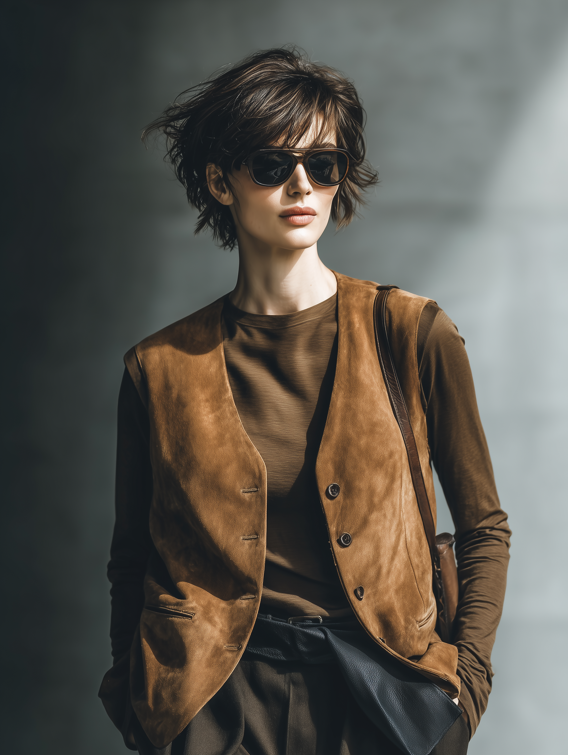 Women's Minimalist Faux Suede Single-breasted Vest MDA2575K6Y