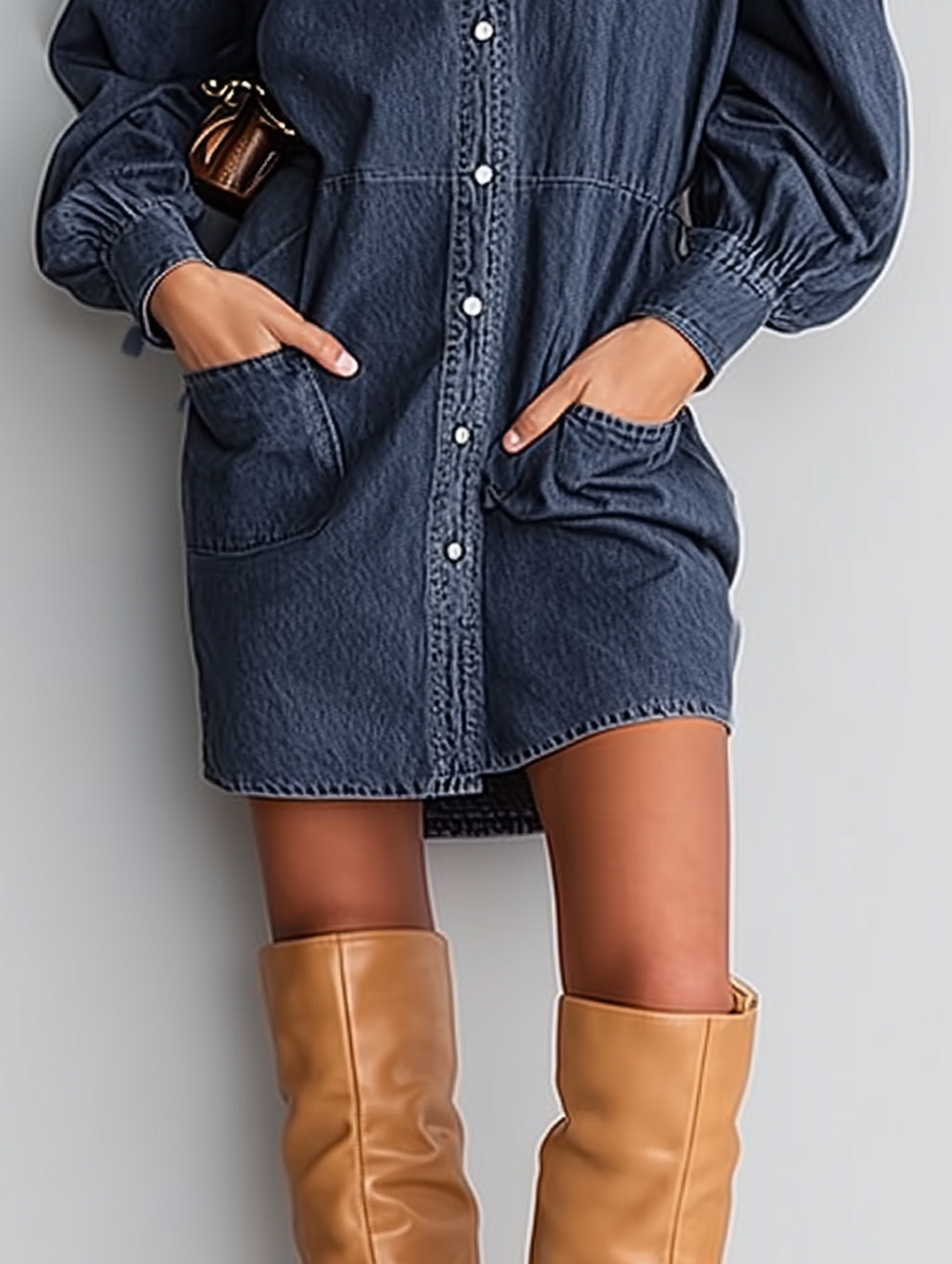 Women's Minimalist Single-breasted Lapel Mini Dress MDA1690L4Y