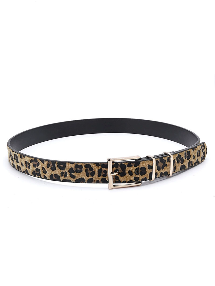 Women's Creative Leopard Print Pony Hair Belt MDA0491H1T